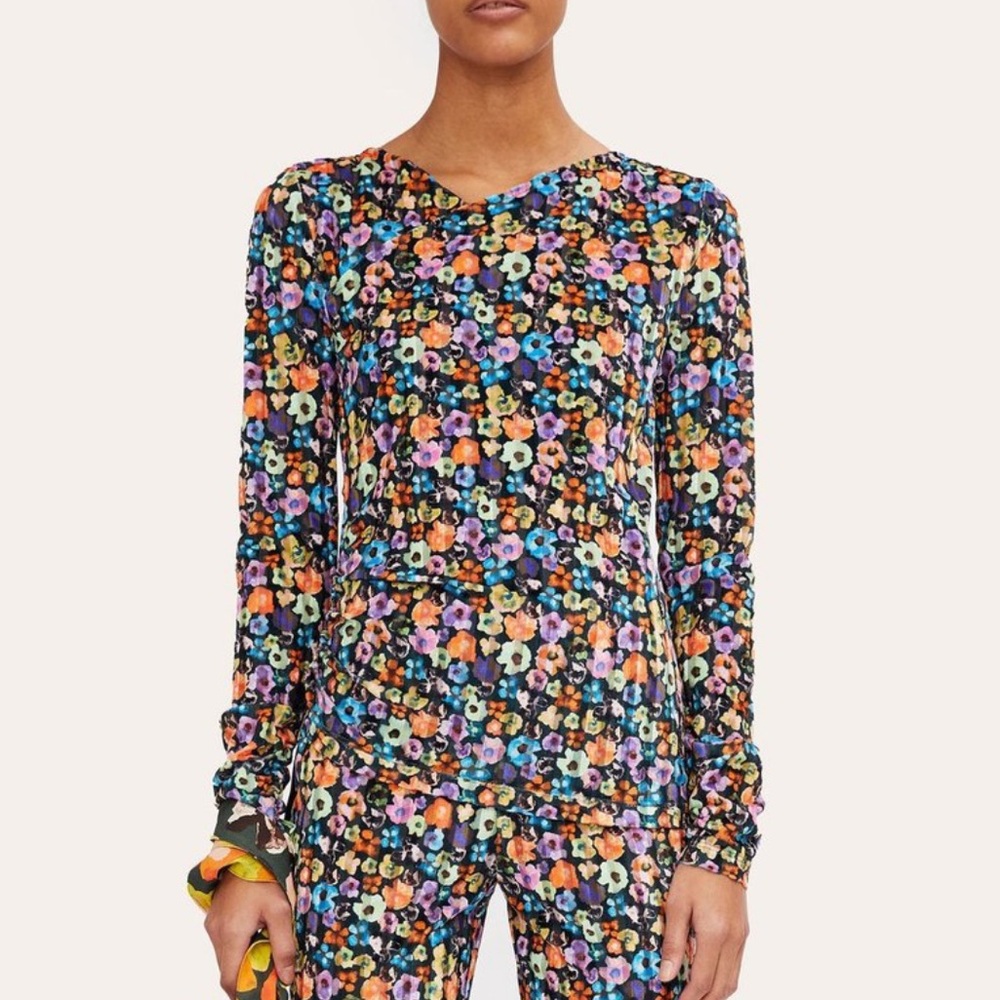 NWT Stine Goya Line Velvet Top in Flower Euphoria Size XS